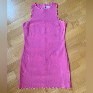 Petaled pink mini dress